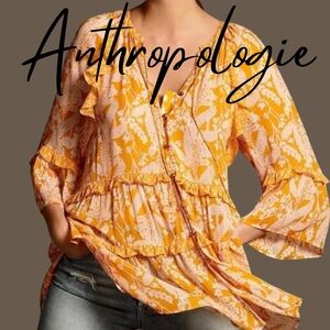 Anthropologie Mia tiered flounced tunic dress